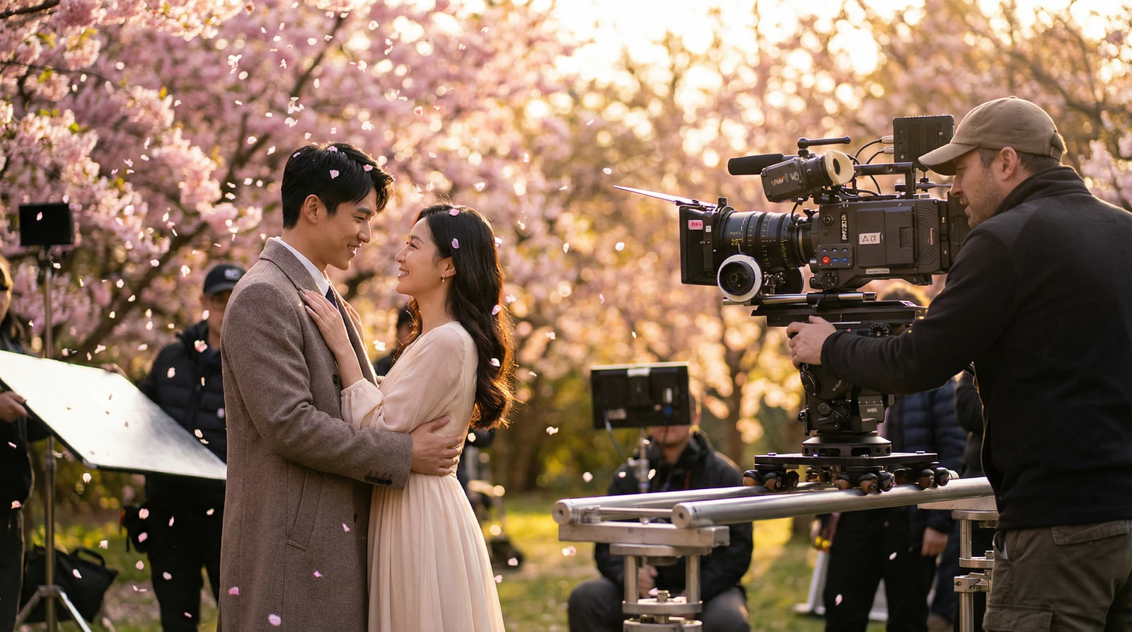 草莓视频萝莉岛栏目樱花园浪漫场景拍摄花絮